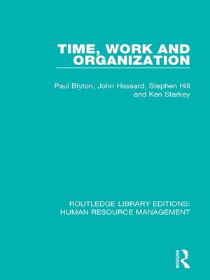 cover image of Time, Work and Organization